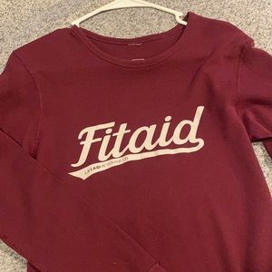 Maroon fitaid thermal unisex small